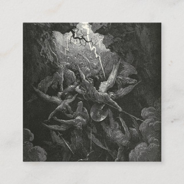 The Mouth Of Hell By Gustave Dore Square Business Card (Front)
