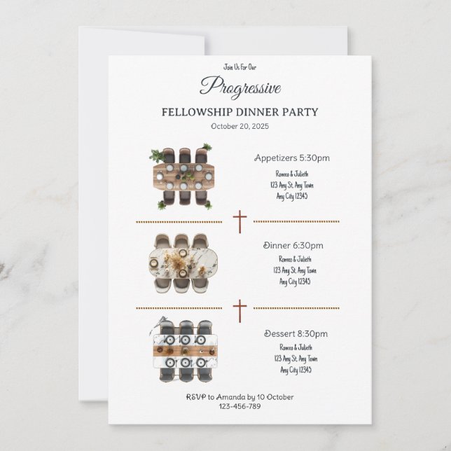 The Moving Feast Progressive Dinner Invitation (Front)