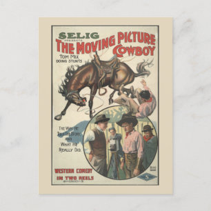 The Moving Picture Cowboy Announcement Postcard
