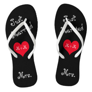The Mrs. of Mr. & Mrs. Just Married Flip Flops