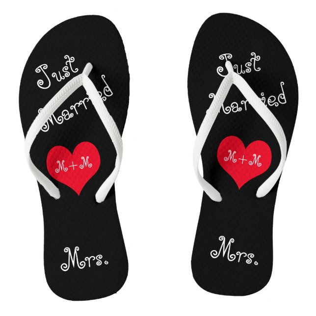 The Mrs. of Mr. & Mrs. Just Married Flip Flops (Footbed)