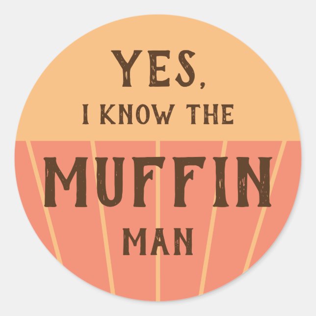 The muffin man funny sticker kids baking party (Front)