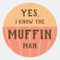 The muffin man funny sticker kids baking party