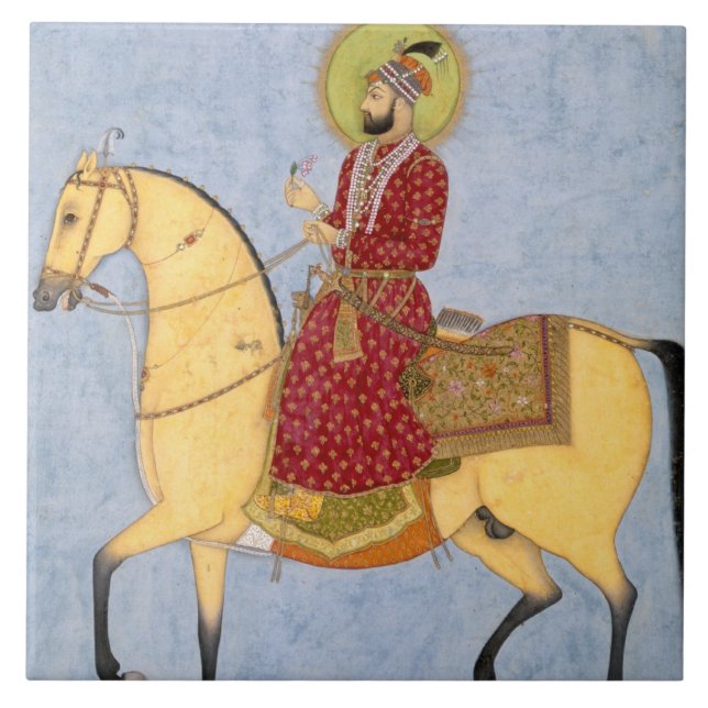 The Mughal Emperor Farrukhsiyar(1683-1719) (r.1713 Ceramic Tile (Front)