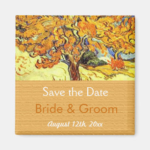 The Mulberry Tree save the date magnets. Vintage Magnet