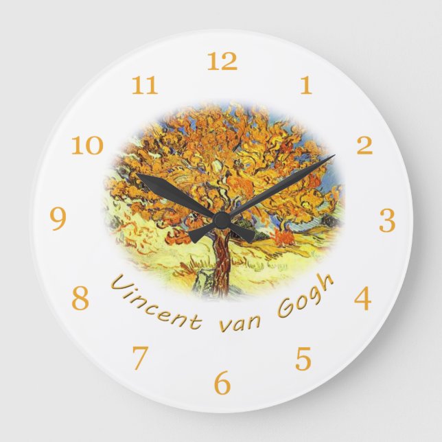 The Mulberry Tree, Vincent van Gogh Large Clock (Front)