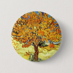 The Mulberry Tree, Vincent van Gogh. Vintage art 6 Cm Round Badge