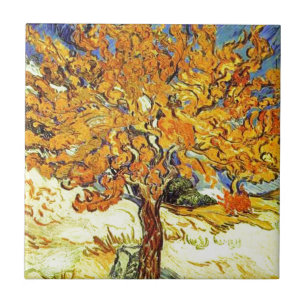 The Mulberry Tree, Vincent van Gogh. Vintage art Ceramic Tile