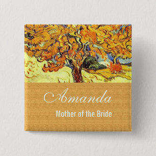 The Mulberry Tree, Vincent van Gogh. Wedding 15 Cm Square Badge