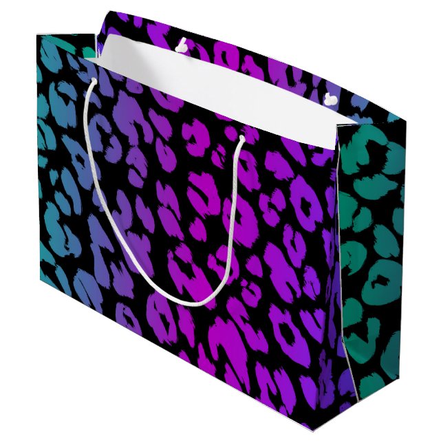The Multi-Coloured Leopard Series Design 1 Large Gift Bag (Back Angled)