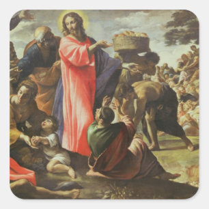 The Multiplication of the Loaves and Fishes Square Sticker