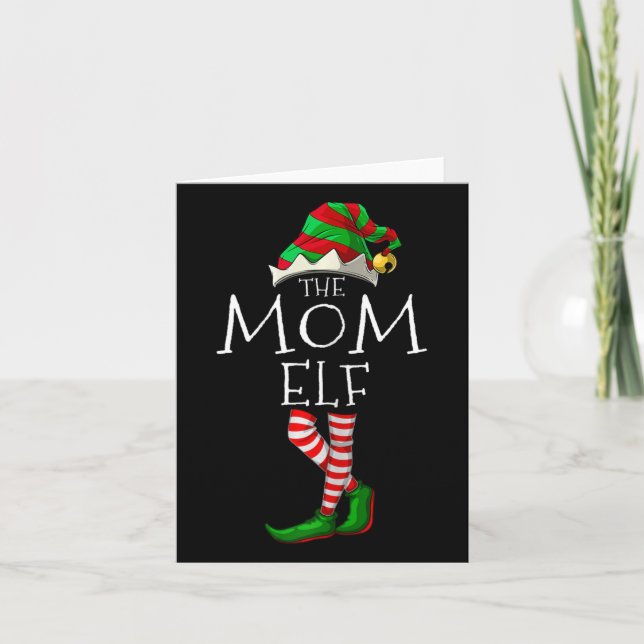 The Mum Elf Fun Christmas Matching Family Pajama  Card (Front)