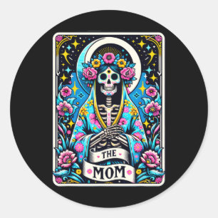 The Mum Tarot Card Skeleton Mothers Day Witch Mum Classic Round Sticker