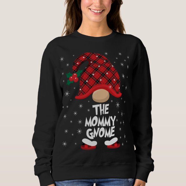 The Mummy Gnome Buffalo Plaid Christmas Matching F Sweatshirt (Front)