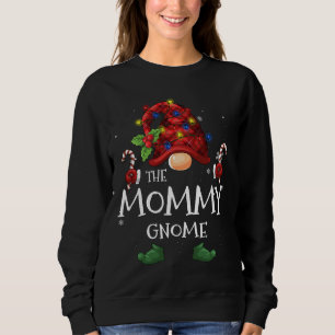 The Mummy Gnome Buffalo Plaid Christmas Tree Light Sweatshirt