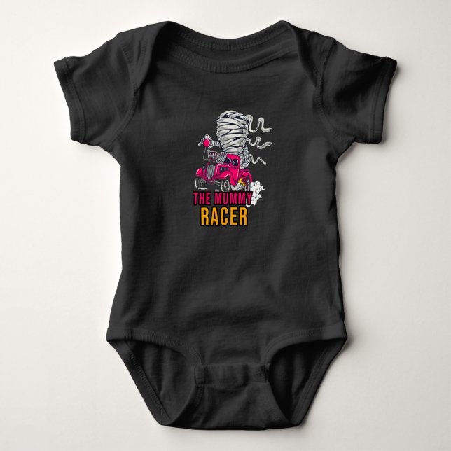 The Mummy Racer Baby Bodysuit (Front)