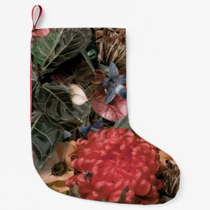 The mural on the wall. Flowers and plants with ins Small Christmas Stocking