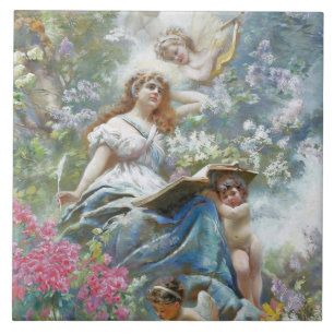 The Muse of Poesie (by Konstantin Makovsky) Ceramic Tile