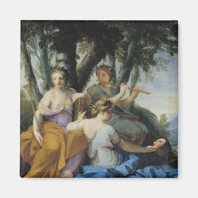 The Muses, Clio, Euterpe and Thalia, c.1652-55 Magnet (Front)