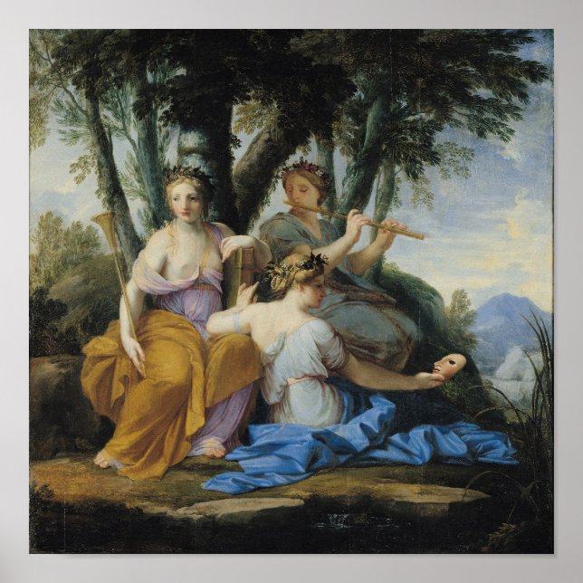 The Muses, Clio, Euterpe and Thalia, c.1652-55 Poster (Front)