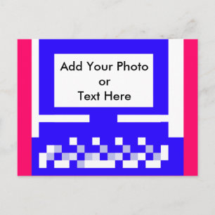 The MUSEUM Artist Series Images Computer Blue Postcard