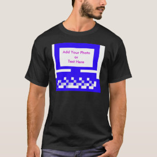 The MUSEUM Artist Series Images Computer Blue T-Shirt