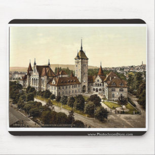 The museum, Zurich, Switzerland vintage Photochrom Mouse Pad