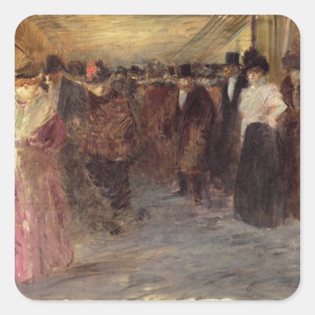 The Music Hall, c.1890 Square Sticker (Front)