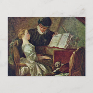 The Music Lesson, By Fragonard, Jean-Honoré (Best Postcard
