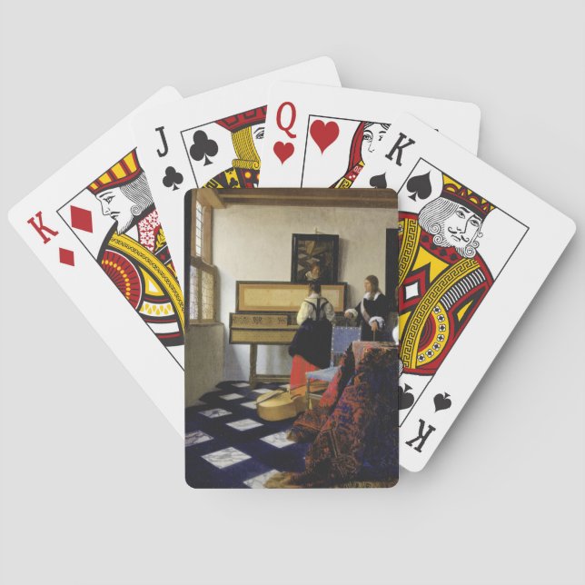 The Music Lesson by Johannes Vermeer Playing Cards (Back)