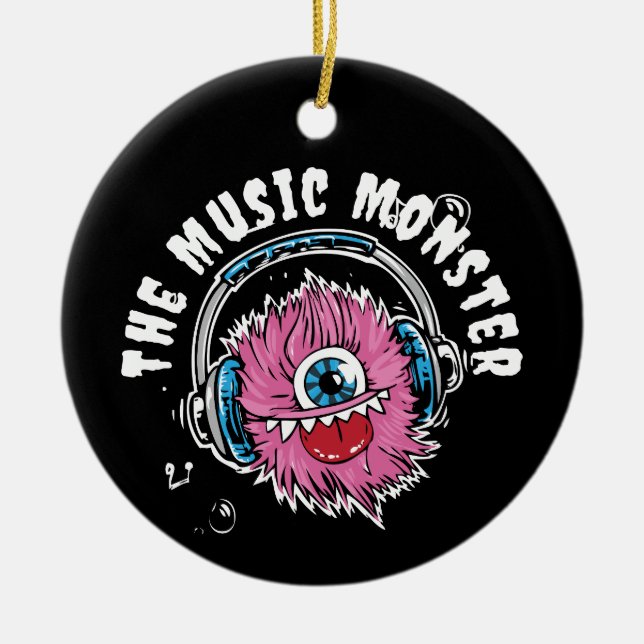 The Music Monster Personalised Ornament (Front)