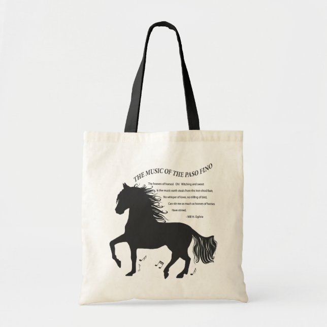 The Music of The Paso Fino Tote Bag (Front)