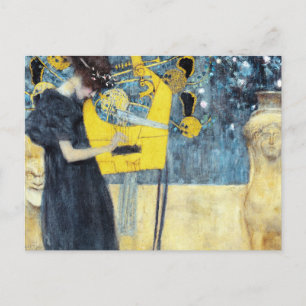 The music painting by Gustav Klimt  Postcard