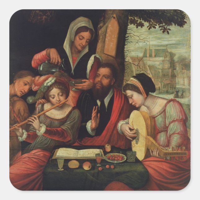 The Music Party Square Sticker (Front)