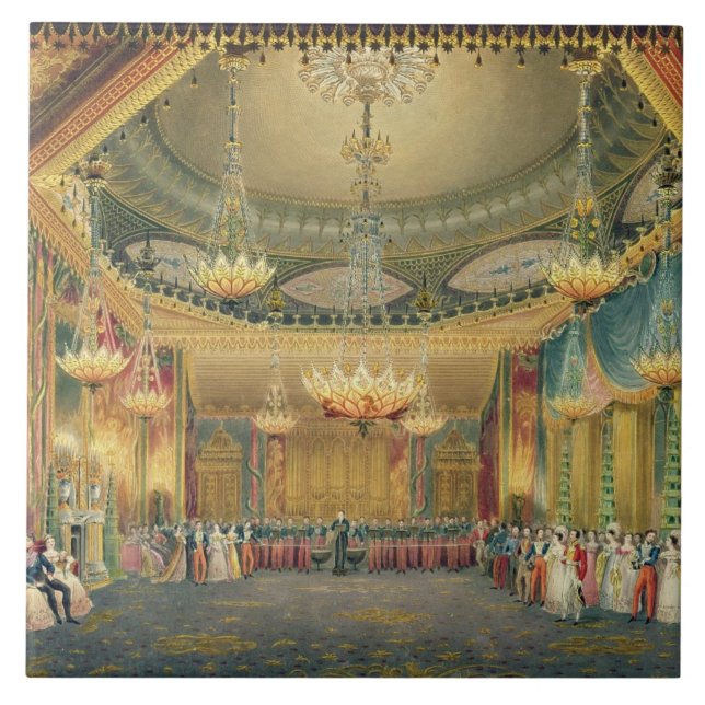 The Music Room, from 'Views of the Royal Pavilion, Ceramic Tile (Front)