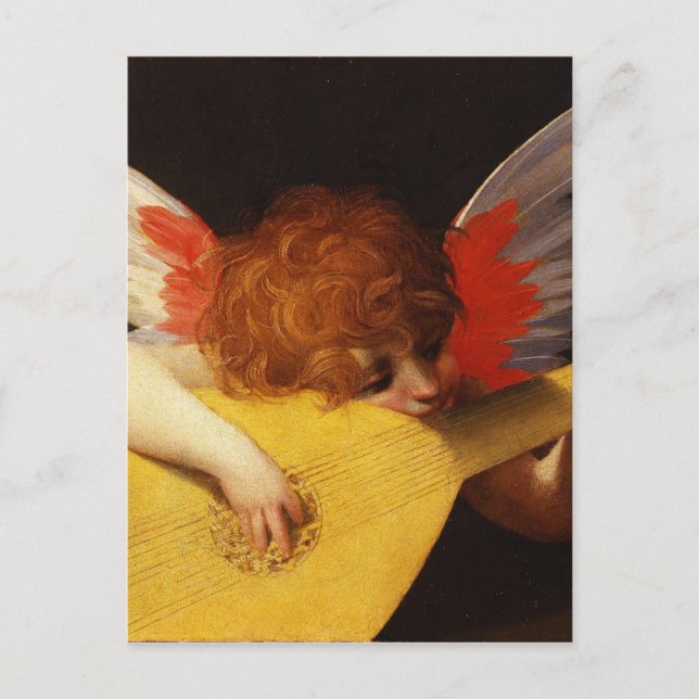 The Musical Angel - Vintage Christmas Holiday Postcard (Front)