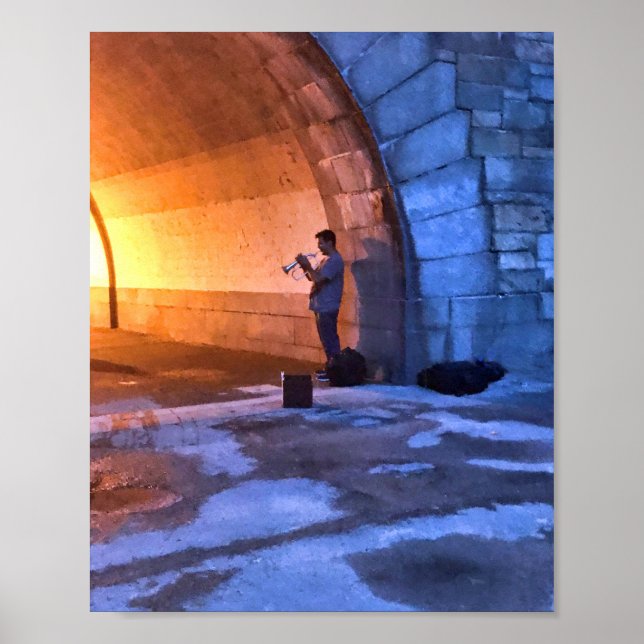 The Musician in Riverside Park Summer in NYC Poster (Front)