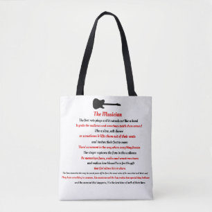 The Musician poem Tote Bag