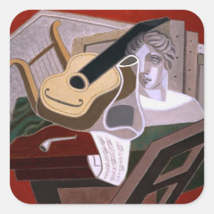 The Musician's Table by Juan Gris Square Sticker