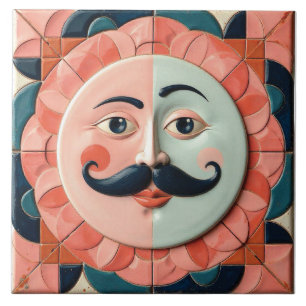 The Mustached Muse Ceramic Tile