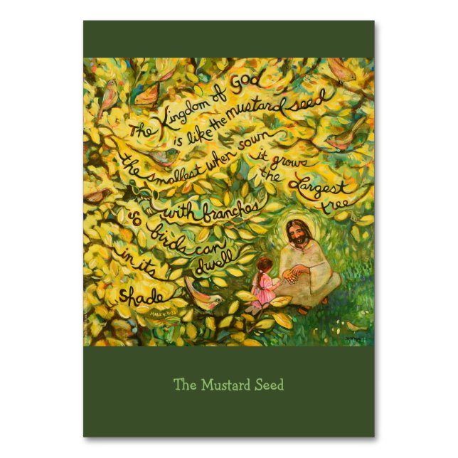 The Mustard Seed Parable prayer card (Front)