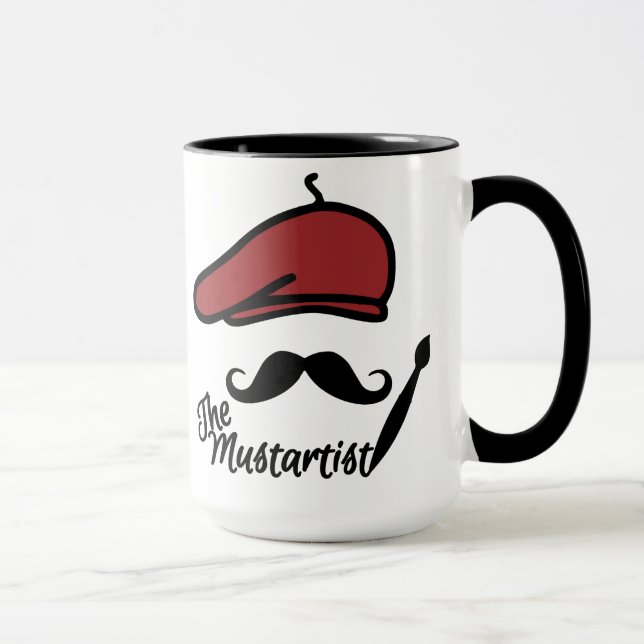 The Mustartist mug - choose style & colour (Right)