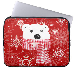 The muzzle of a polar bear, Christmas Laptop Sleeve