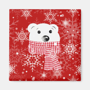 The muzzle of a polar bear, Christmas Magnet