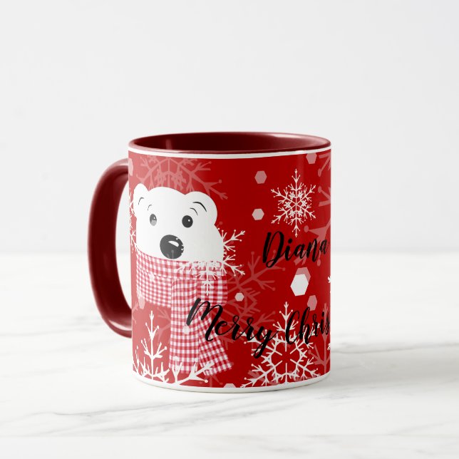 The muzzle of a polar bear, Christmas  Mug (Front Left)
