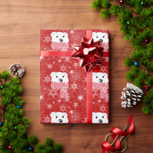 The muzzle of a polar bear, Christmas  Wrapping Paper