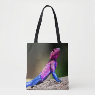 The Mwanza Flat-headed Agama on rock Tote Bag