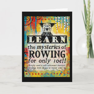 The Mysteries of Rowing - Funny Vintage Ad Card