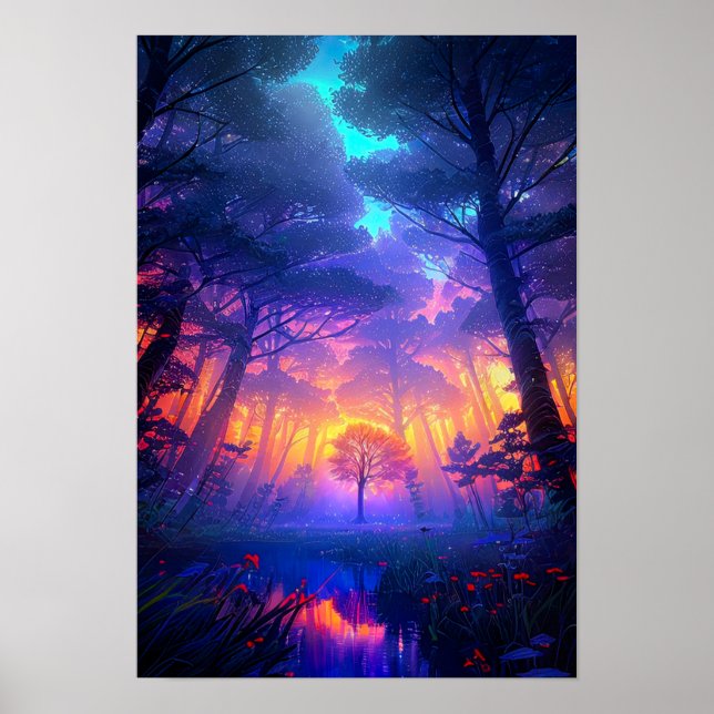 The Mysterious Light in the Swampy Forest Poster (Front)