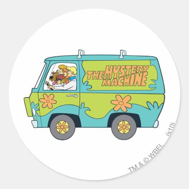 The Mystery Machine Left Side Classic Round Sticker (Front)